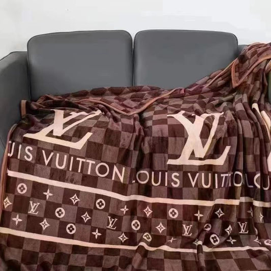 Uol Brown Colour White Print Ac Blanket 991014