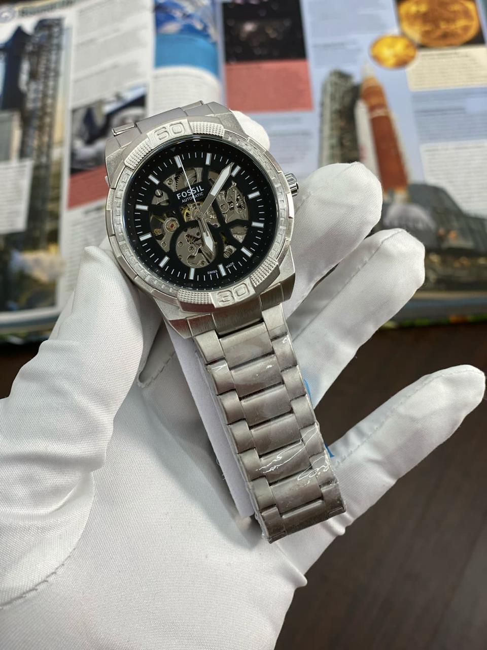Sof Silver Chain Black Dial Automatic Men Watch 901689