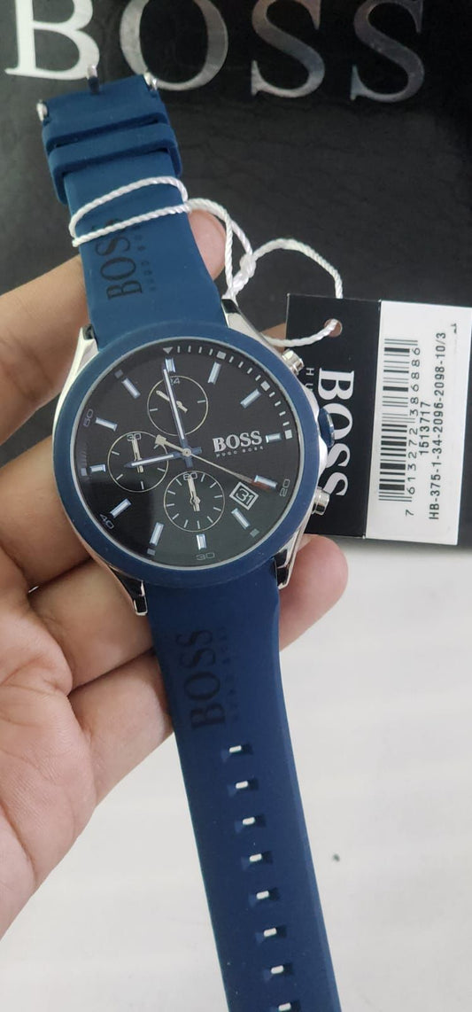 Sob Blue Silicone Strap Black Dial Og Quality Men Watch 901731