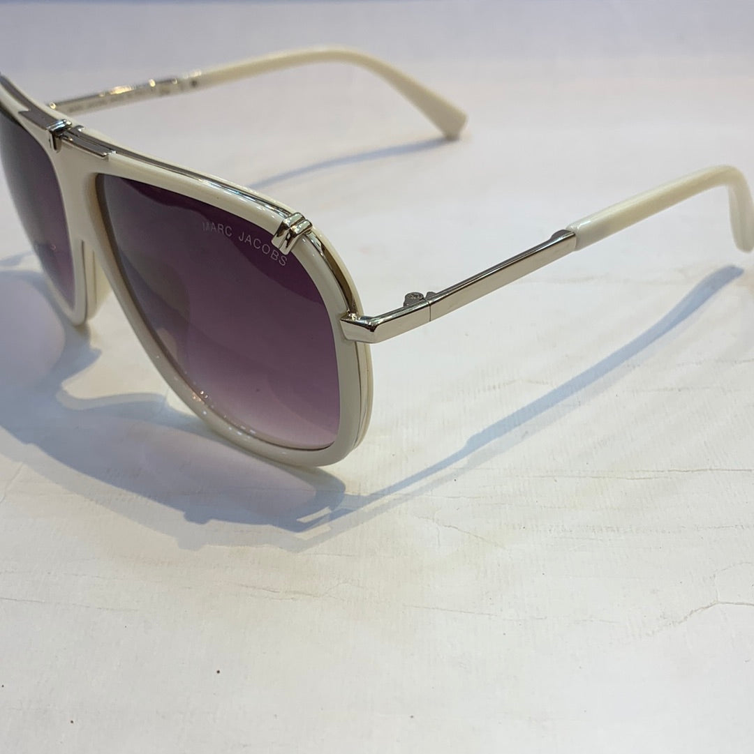 RAM White Silver Frame Purple Shade Sunglass