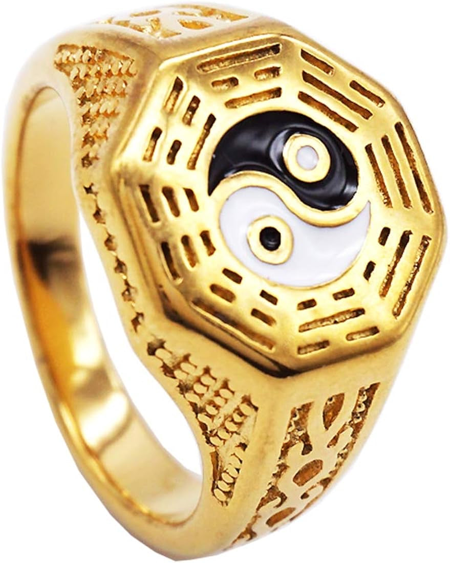 Gold Black Color Stainless Steel Premium Quality Men’s Ring 50341
