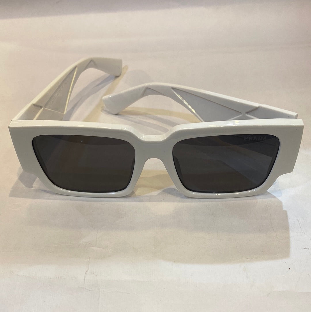 ARP White Frame Black Shade Unisex Sunglass