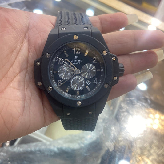 But Black Strap Black Dial Men Watch 901773