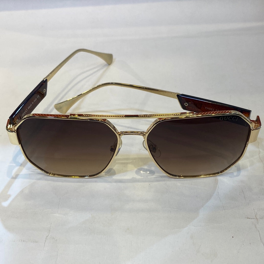 CUG Golden Frame Brown Shade Sunglass YH063 53 16-141