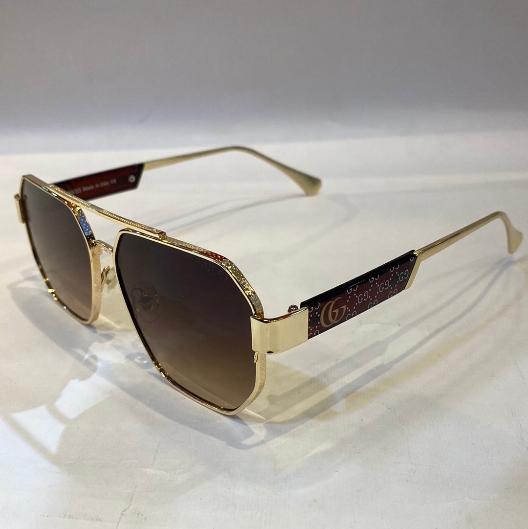 CUG Golden Frame Brown Shade Sunglass YH063 53 16-141