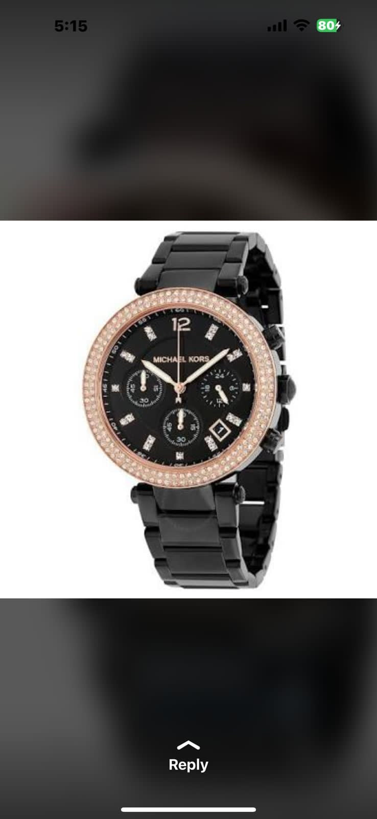 CIM Black Chain Black Dial Ladies Watch 401837