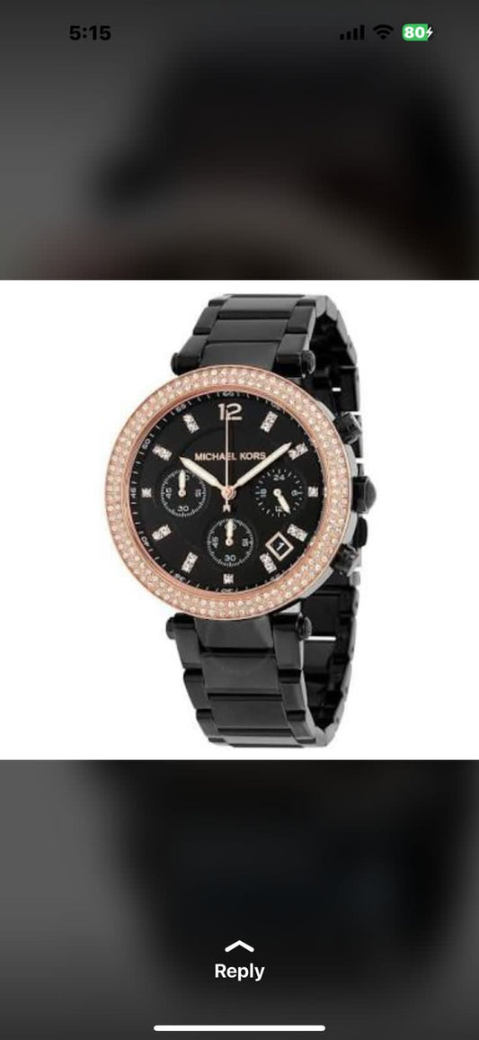 CIM Black Chain Black Dial Ladies Watch 401837