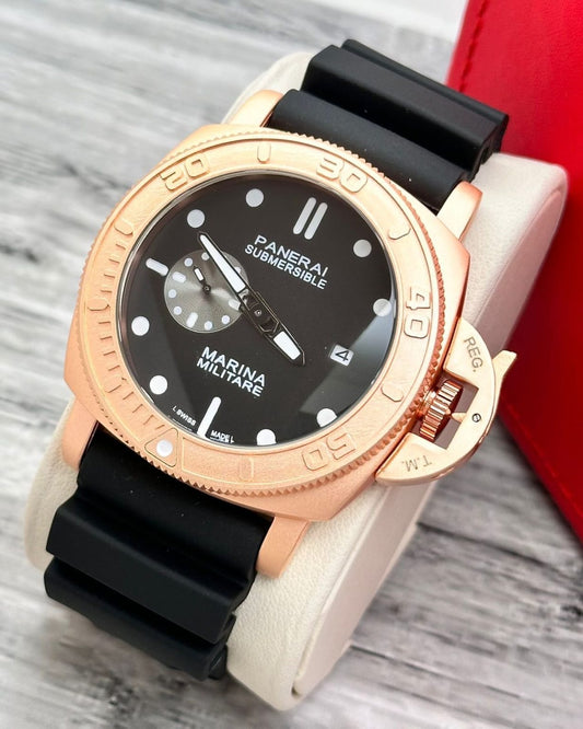 NAP Black Strap Black Dial Copper Ring 987691