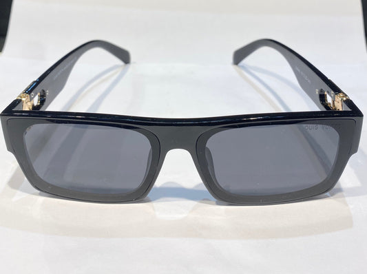 UOL Black Frame Black Shade Premium Quality Sunglass 22046 53 22-141