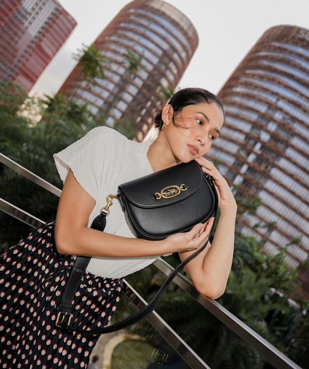 AOC COA Black Colour Ladies Sling Bag 8857