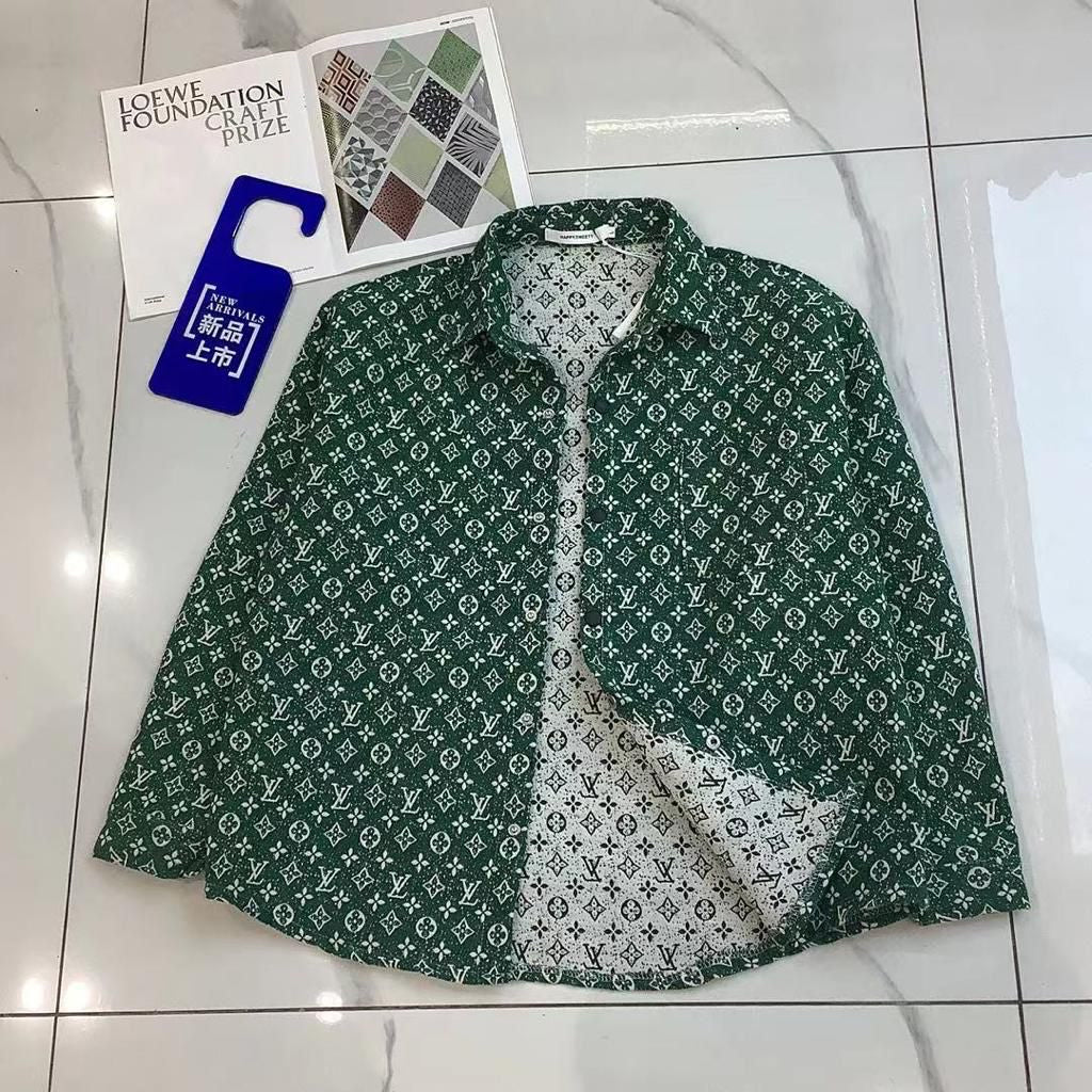 Happy Sweety VL UOL Green Colour with VL Print Full Sleeve Shacket Shirt 19357