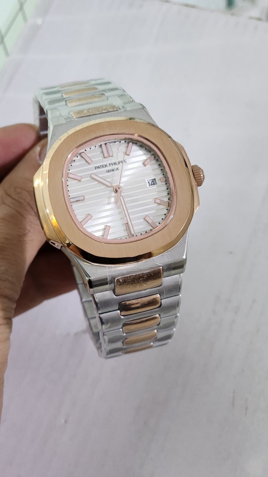 Pp Silver Copper Chain White Dial Premium quality Men Watch 901734