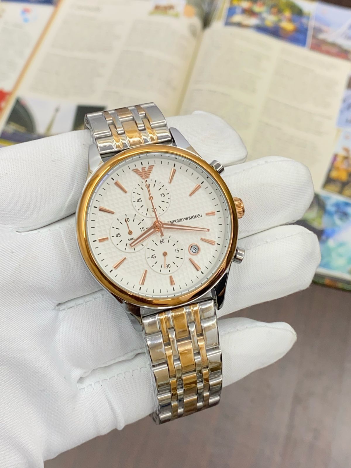 Mra Silver Copper Chain White Dial Men Watch 901819