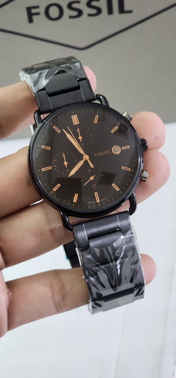 Sof Black Dial Black Chain Watch For Men
