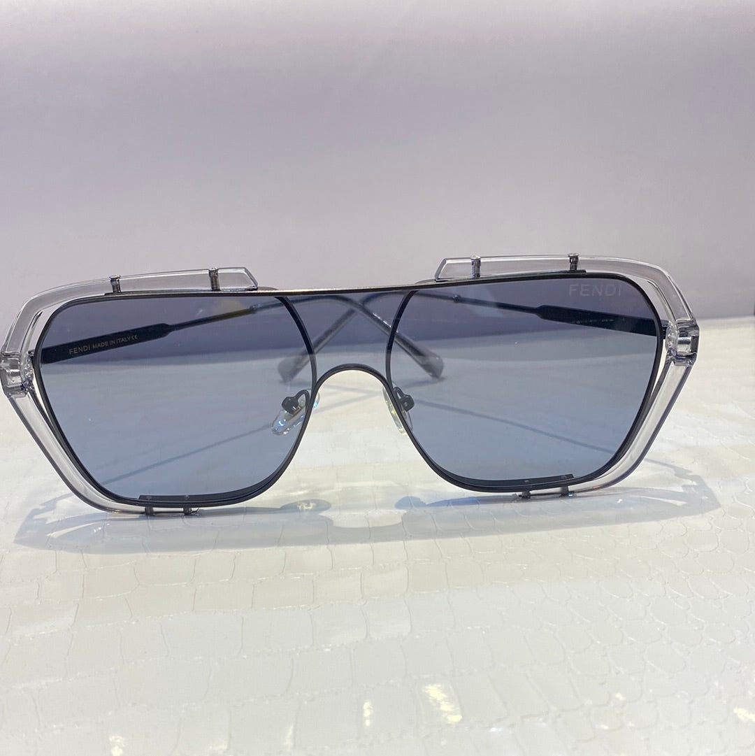 Nef Black Transperent Double ￼Frame Unisex Sunglass Ff0129/S 58 20-145