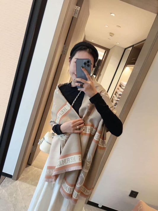 Reh Cream Orange Unisex Stole 981030