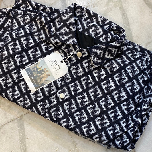 YGFS Black White Colour FF print Full Sleeve Jacket 8310812