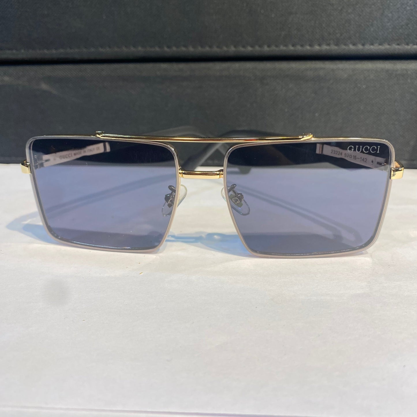 Cug Gold Frame Black Shade Unisex Sunglass 23224 59 15 142