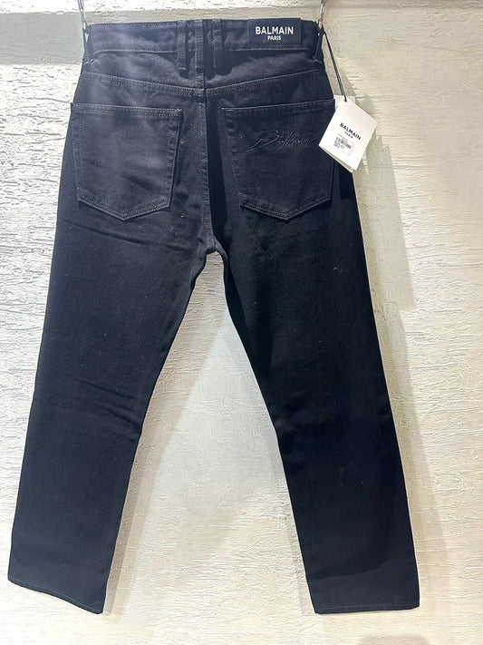 LAB Black Colour With Back B Patch Design Straight Fit Jeans 54010