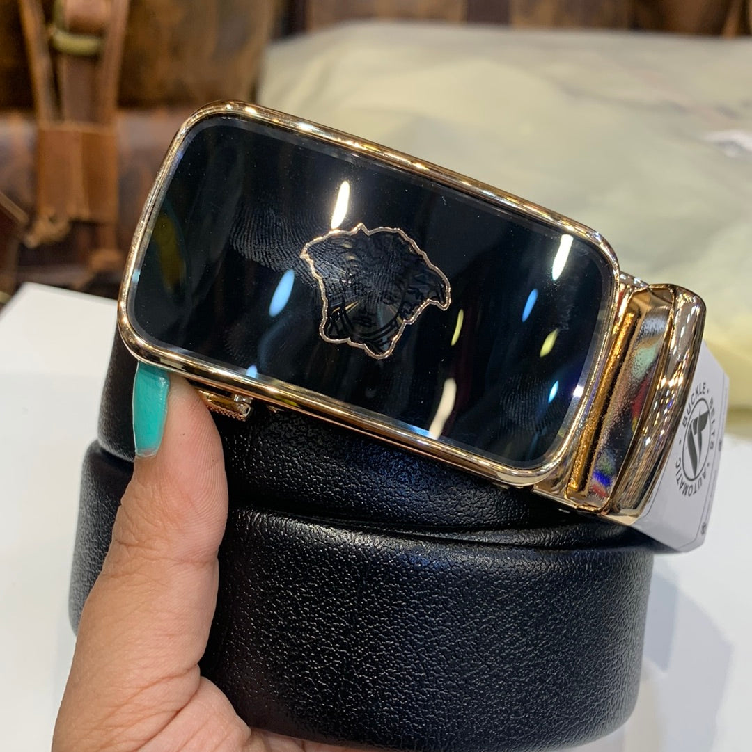 Rev Black Colour Copper Black Buckle Copper Logo Genuine Leather Belt Automatic Buckle 64603