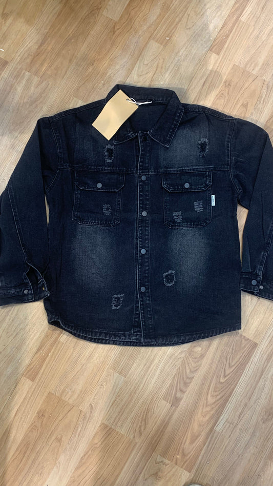 Charcoal Black Colour Imported Denim Shirt/Jacket 2202
