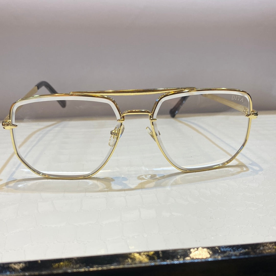 Tid Golden Frame Transparent Shade Unisex Sunglasses 7001S 52 17-139 C3