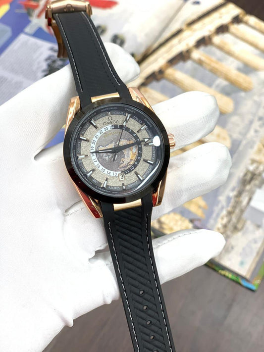 Emo Black Strap Grey Dial Black Copper Ring Automatic Men Watch 901707