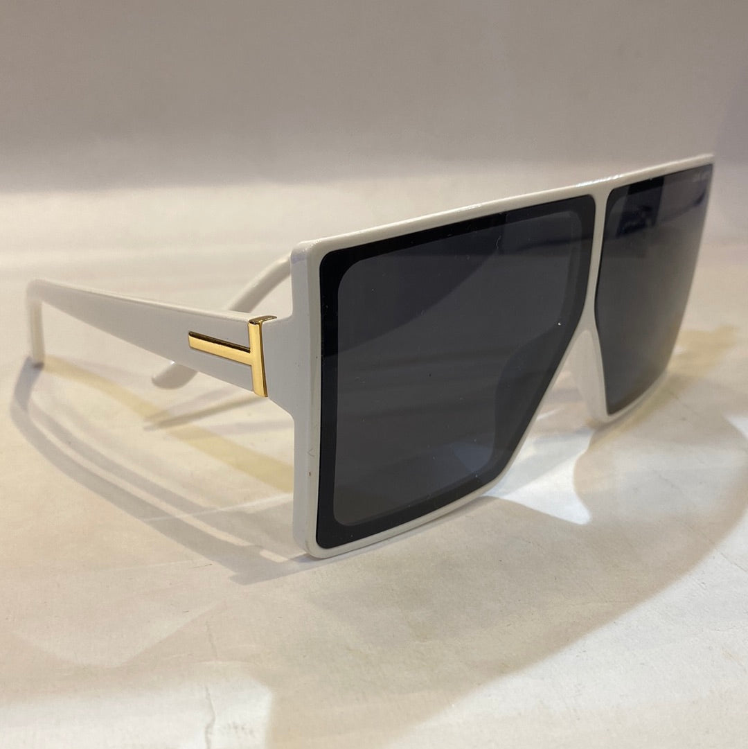 UOL VL White Frame Black Shade Unisex Sunglasses