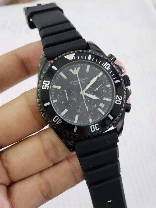 Mra Black Strap Black Ring Black Dial Men Watch 901423