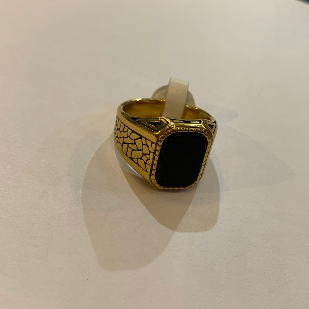 Gold Black Color Stainless Steel Premium Quality Men’s Ring 50320
