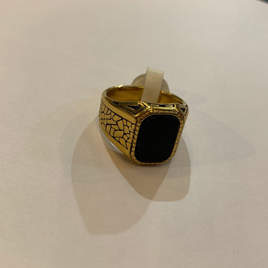 Gold Black Color Stainless Steel Premium Quality Men’s Ring 50320