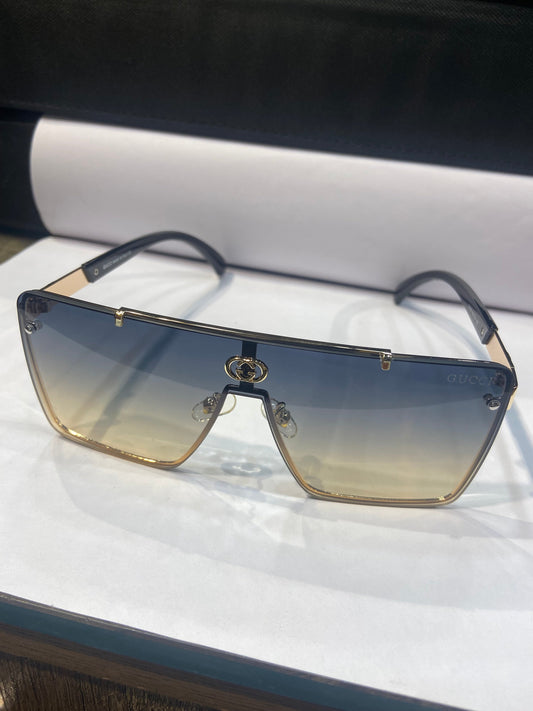 Cug Golden Frame Black Yellow Shade Unisex Sunglasses 23080 60 14 142
