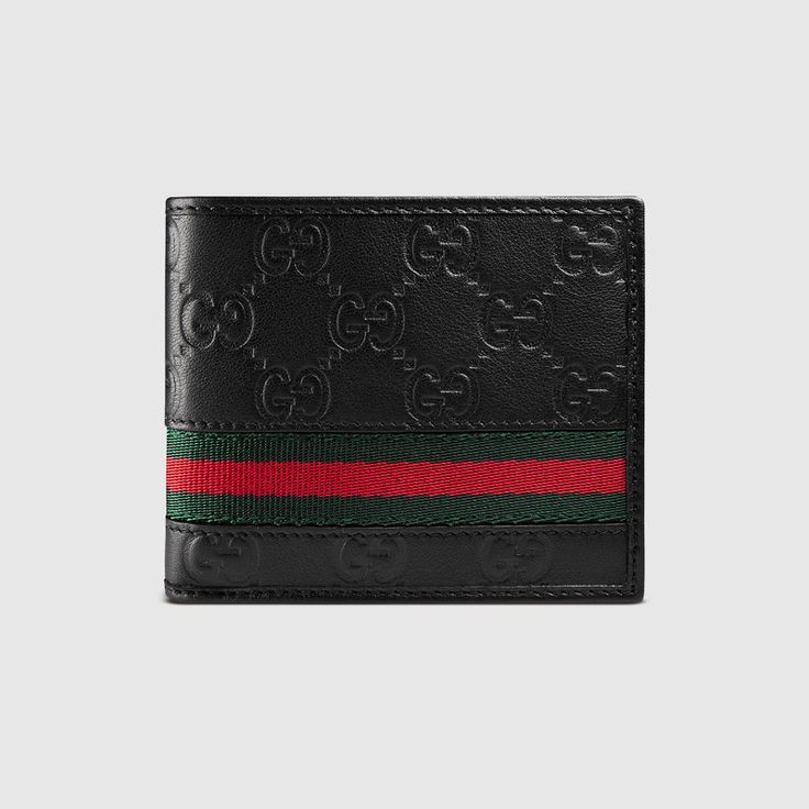 GUC CUG  Branded Luxury Italian Leather Black Colour GG Print Wallet 6906