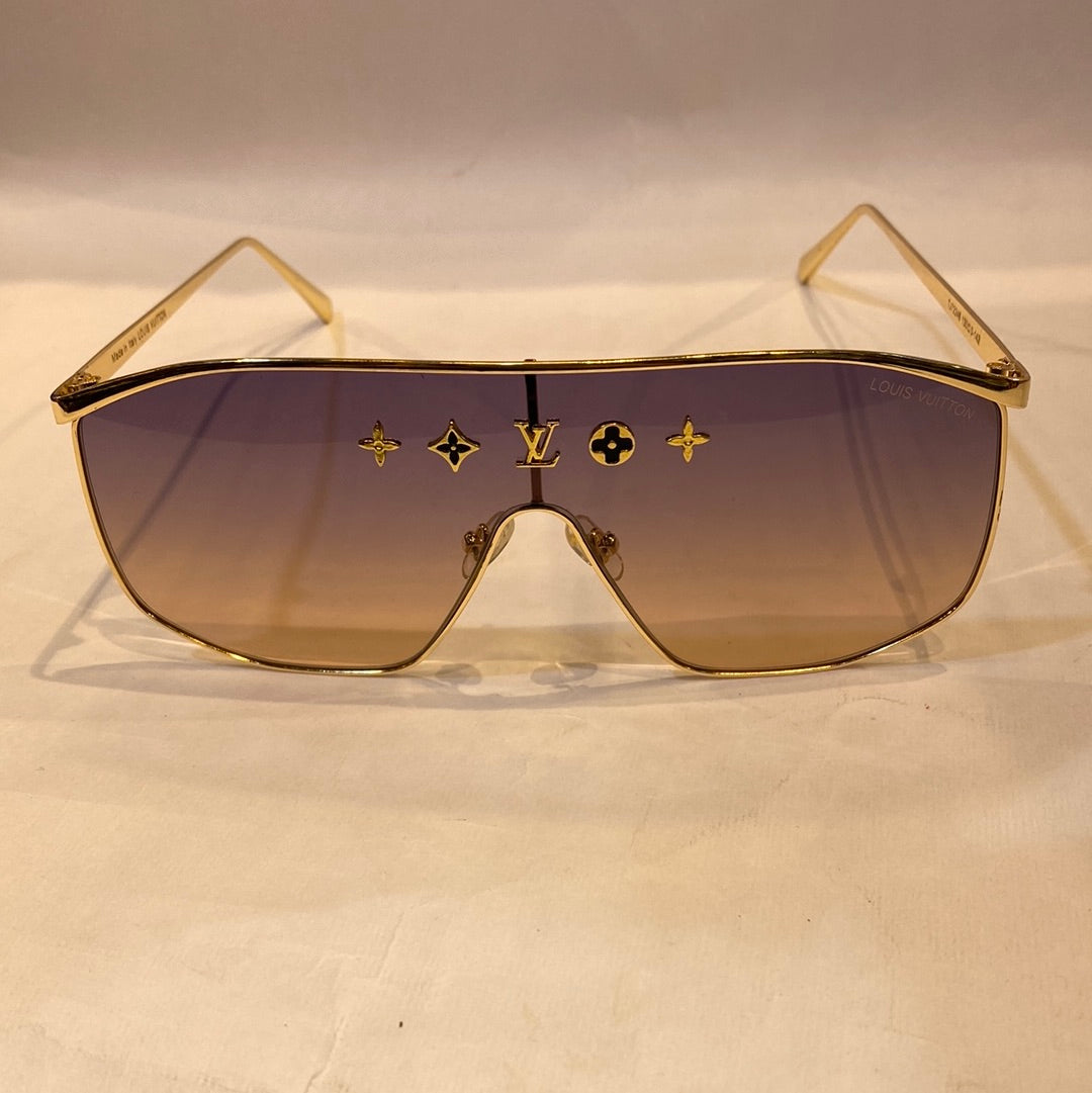 Uol vl Golden Frame Purple Orange Shade Sunglass TJ72246 130 0-142