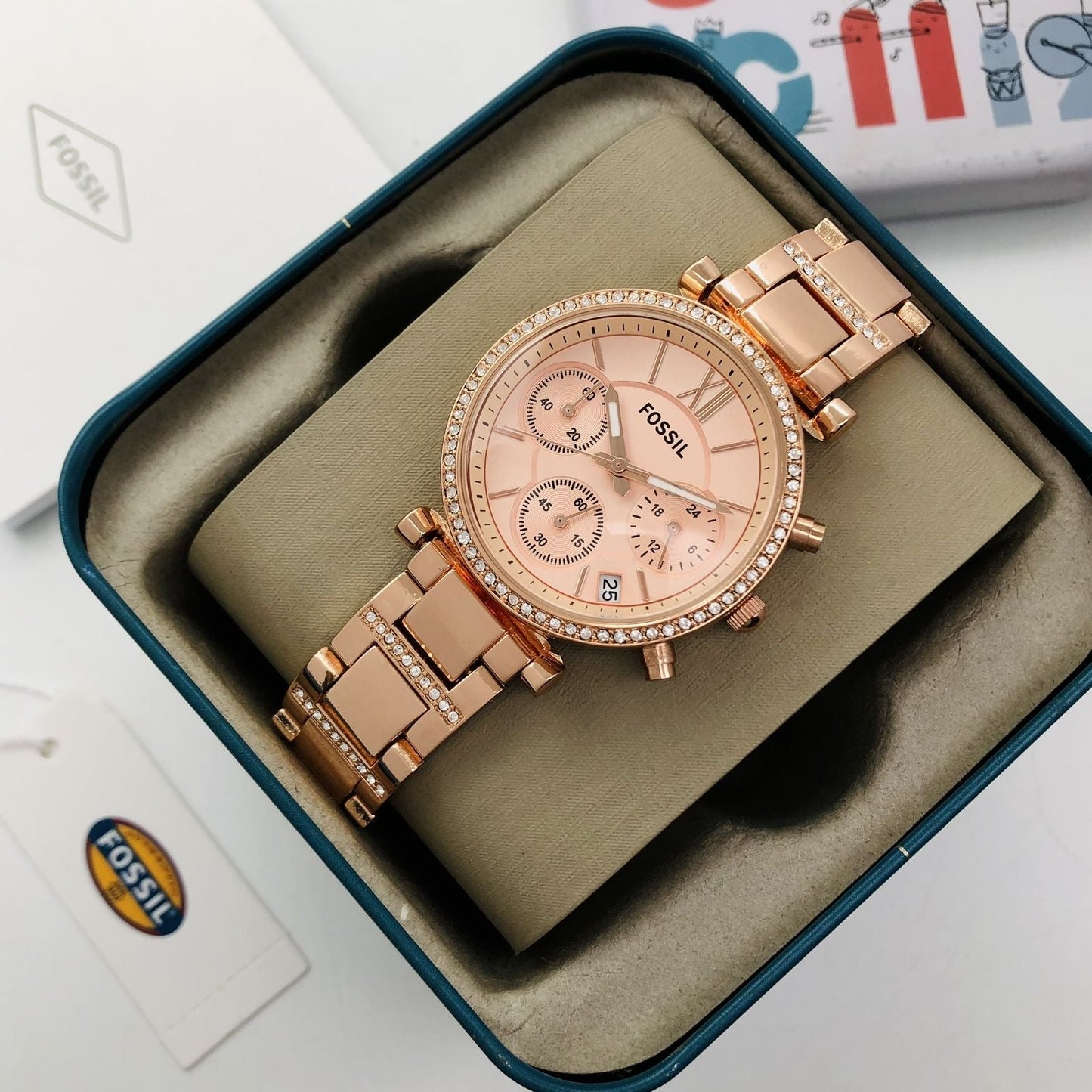 Sof Copper Chain Orange Dial Ladies Watch 901712