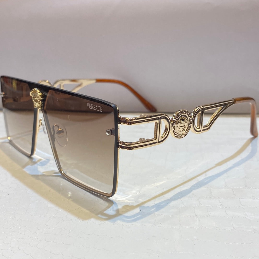 Rev Golden Frame Brown Shade Unisex Sunglasses 88063 52 16-142