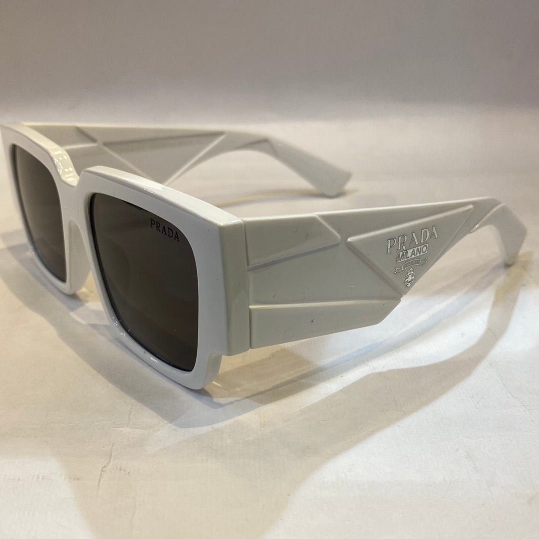 ARP White Frame Black Shade Unisex Sunglass
