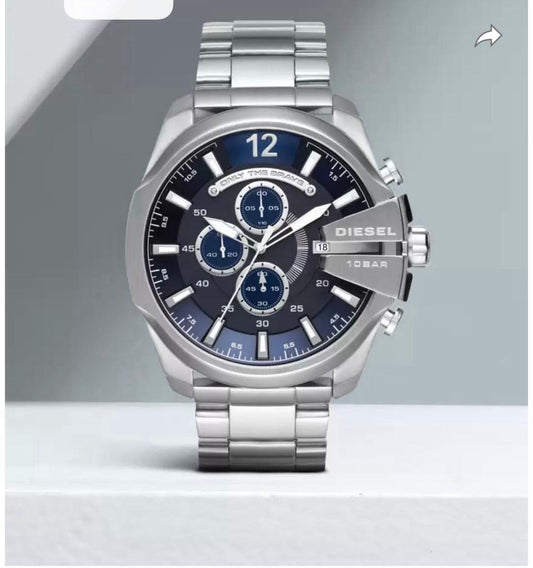 Eid Silver Chain Blue Dial Heavy Men Watch 901625