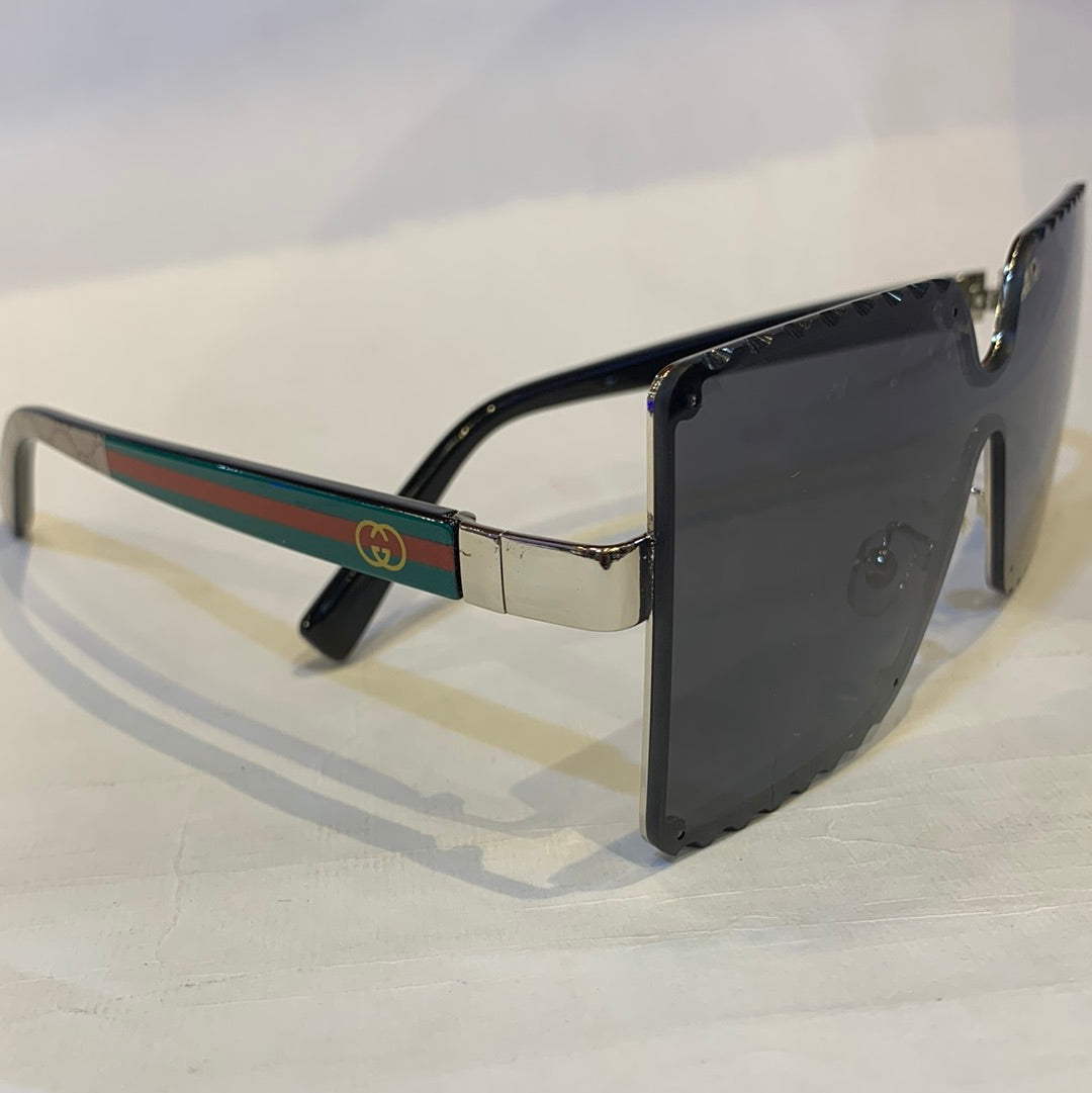 CUG GG Print Silver Frame Black Shade Sunglasses TJ72221 61 13-142