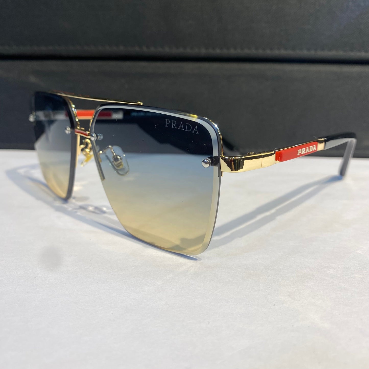 Arp Gold Frame Blue Shade Unisex Sunglass PR115 59 13 142