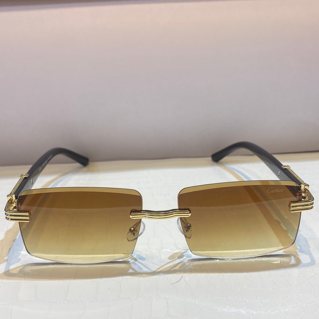 Rac Frameless Brown Shade Unisex Sunglasses