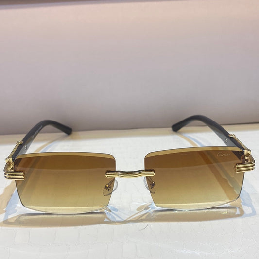 Rac Frameless Brown Shade Unisex Sunglasses
