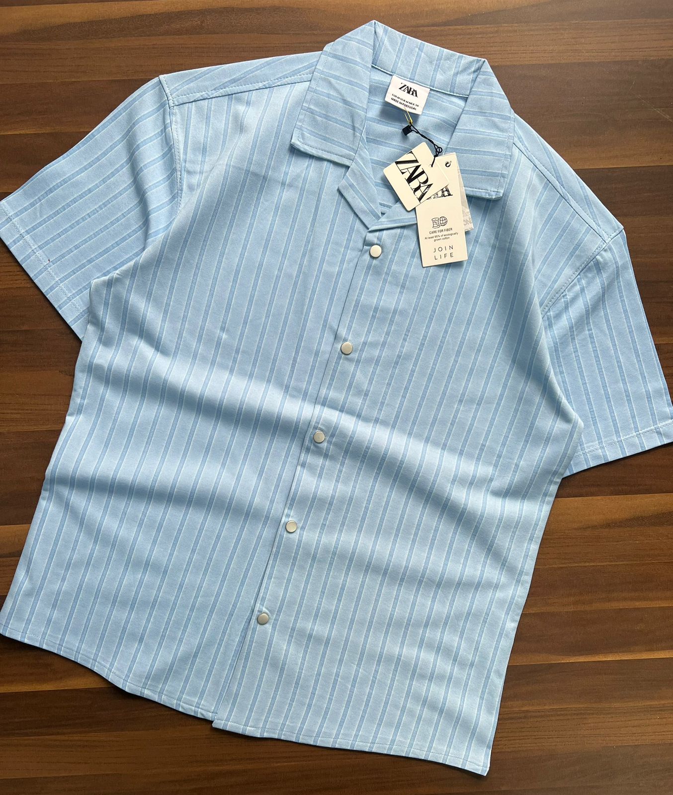 ZR Blue Clour Line Design Premium Quality Half Shirt 66106