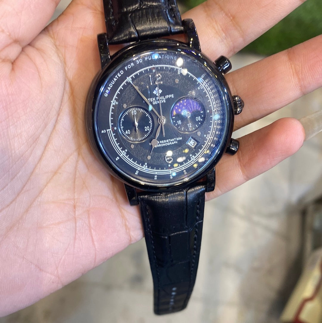 Pp Black Strap Black Ring Black Dial Men Watch 902101