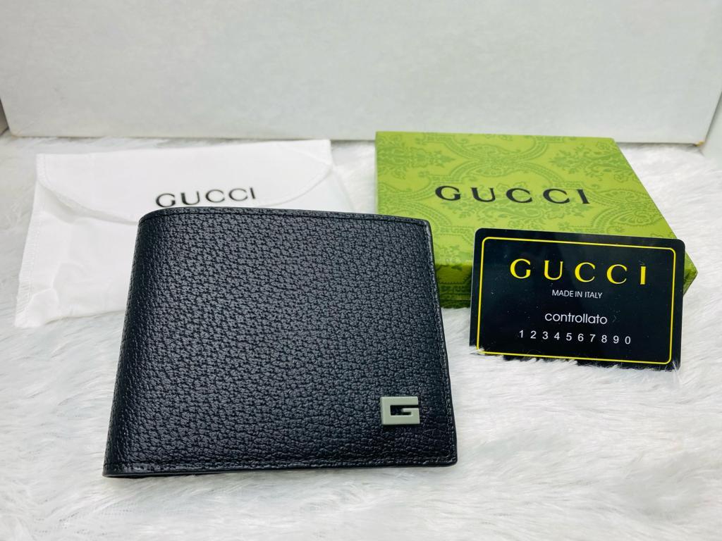 GUC CUG Branded Luxury Italian Leather Black Colour Wallet 86219
