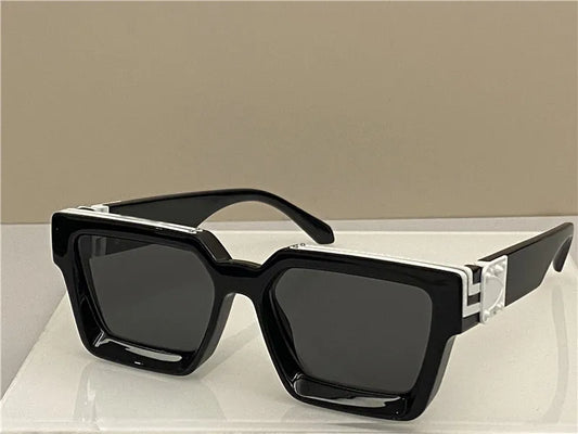 UOL Black White Frame Black Shade Premium Quality Unisex Sunglass Z1940E 99L 58 17 145