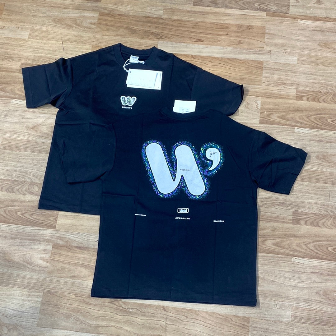 WEAR Black Colour With Back Print Premium Oversized Tshirt 9204