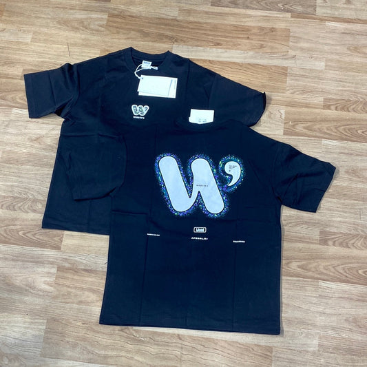 WEAR Black Colour With Back Print Premium Oversized Tshirt 9204