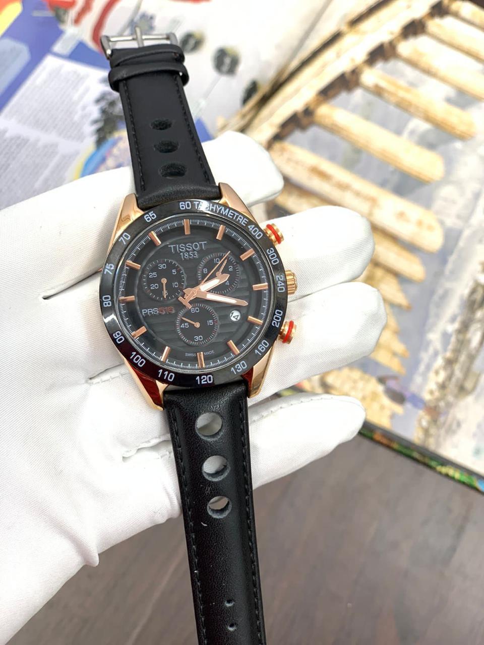 Sit Black Leather Strap Black Dial Men Watch 901697