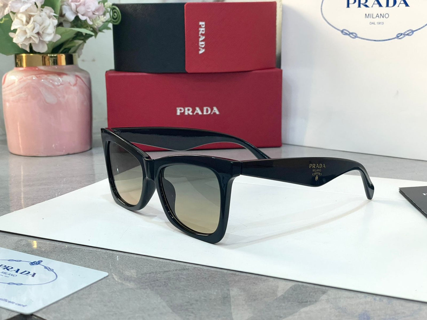 Arp Black Frame Black Brown Shade Unisex Sunglasses 992 52 18-141